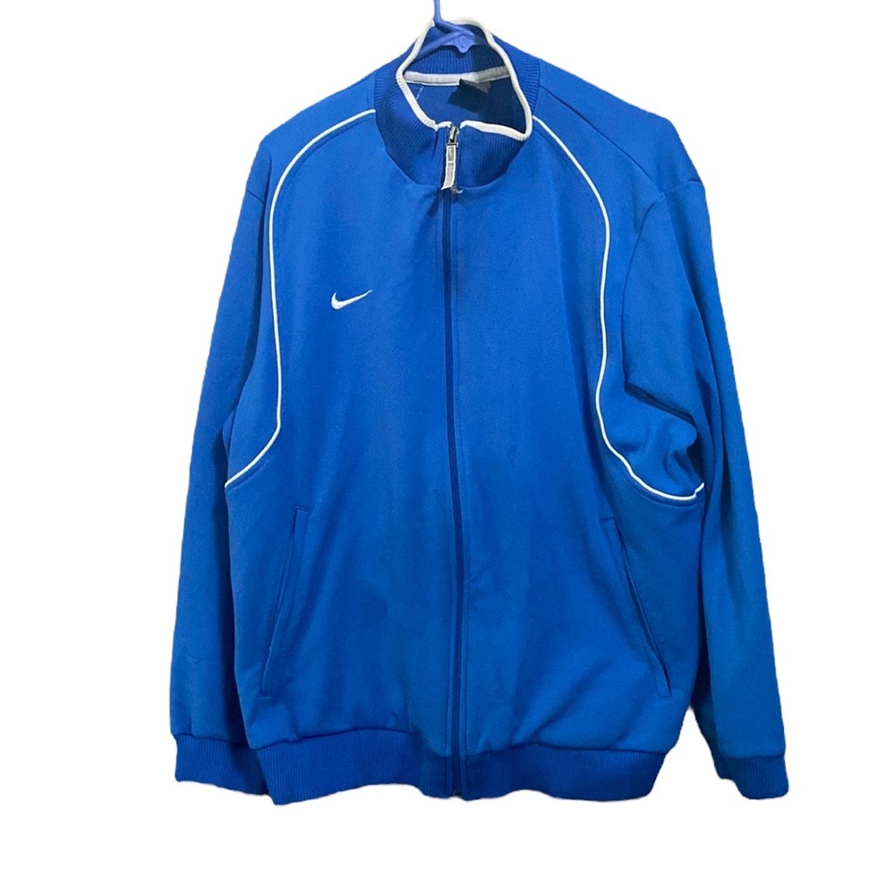 Vintage 02 DeadStock Nike Soccer Warm Up Jacket/ Track Jacket Blue/white Zip Up